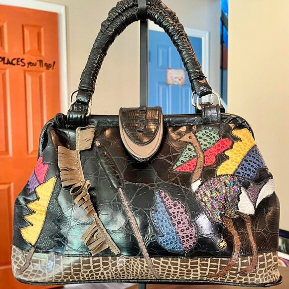 Very Rare Vintage "Renaissance" Patchwork Purse Shoulder Bag Made in Korea - Picture 1 of 6